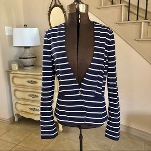 BANANA REPUBLIC Women’s Blazer Size 10 Blue Stripe